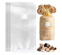 BTORER BTORER 10 Pack Mushroom Growing Bags Spawn - Large Extra Thick 3.2 Mil 8'' X 5'' 20'' 0.2 Micron Filter Breathable Autoclavable Grow Mushrooms Supplies, Kit
