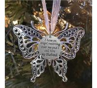 BTORER Christmas Decorations Metal Butterfly Pendant, Creative Hollow Carving Exquisite Butterfly Memorial Family Pendant Christmas Tree Decoration, Yard/Window/Room/Car/Home Ornament