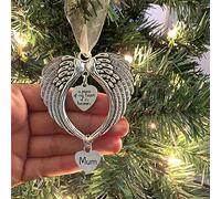 BTORER Christmas Memorial Ornaments Angel Wings Hanging Decoration Christmas Memorial Loved One Wing Charm "a Piece of My Heart Is In Heaven"Hanging Pendents for Home Decor Gifts (Mum)