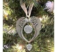 BTORER Christmas Memorial Ornaments Angel Wings Sympathy Gifts for Loss of Loved One - I Have a Angel Watching Over Me I Call -A Piece of My Heart Is in Heaven Christmas Tree Hanging Decor (Mom)