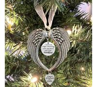 BTORER Christmas Memorial Ornaments Angel Wings Sympathy Gifts for Loss of Loved One - I Have a Angel Watching Over Me I Call -A Piece of My Heart Is in Heaven Christmas Tree Hanging Decor (mum & dad)