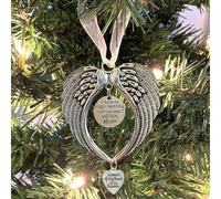 BTORER Christmas Memorial Ornaments Angel Wings Sympathy Gifts for Loss of Loved One - I Have a Angel Watching Over Me I Call -A Piece of My Heart Is in Heaven Christmas Tree Hanging Decor (Son)