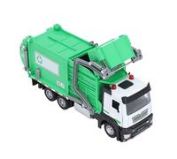 BTOSEP 1:32 Garbage Truck Toy with Dumpster 4 Trash Bins Friction Powered Light Sounds Waste Material Vehicle Model