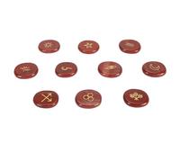 BTOSEP 10pcs Rune Stones Crystal Set Eliminate Negativity Engraved Healing Rune Stone Hand Painted Divination Tools for Meditation (Type 1)