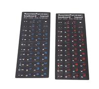 BTOSEP 2Pcs Russian Alphabet Keyboard Stickers Long-lasting Easy to Apply for All 10-17 Inch Keyboards (1 Blue 1 Red)
