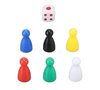 BTOSEP 30PCS Multicolor Chess Game Pieces with 5PCS 6 Sided Dice for Board Games Educational Toy Plastic Set