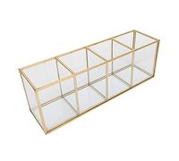 BTOSEP 4 Grids Makeup Tool Storage Rack with Durable Open Design for Organized Desktop Display 10.2x2.8x3.6in (Four compartment storage box)