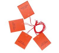 BTOSEP 4 Pcs Flexible Electric Heating Pad Silicone Rubber Mat 80x100mm for Industrial Usage Tanks Pipes 20W