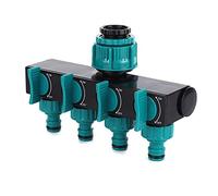 BTOSEP 4 Way Hose Splitter Durable Water Tap Connector for Garden Irrigation and Agricultural Use ABS Material 18x12x8cm
