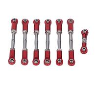 BTOSEP Adjustable Metal Tie Link Rods Lightweight 7PCS Set for Rustler Stampede 4x4 RC Car Accessories (Red)