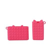 BTOSEP Beach Bag Phone Holder Stylish Silicone Storage Bag for Organizing Essentials At the Beach - Lightweight 1 Set (Rosy Red)