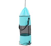 BTOSEP Boat Reusable Waterproof Mesh Trash Bag Portable for Garbage Storage, Hanging Strap, Outdoor Camping Supplies (Blue)