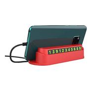 BTOSEP Car Temporary Stop Sign Detachable Luminous Number with Mobile Phone Holder for Easy Access and Night Visibility Red/White/Black - 1 Unit (Red)
