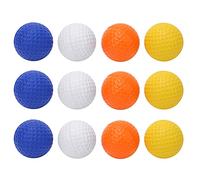 BTOSEP Children Colorful Elastic Balls Set Training Practice Accessories for Indoor Sports Lightweight Flexible,12 Pcs PU Golfballs Diameter 1.68inch
