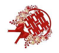 BTOSEP Chinese Wedding Sticker, Romantic Double Happiness Sticker for Wall Door Furniture, with Hot Stamping Material, for Wedding Decoration