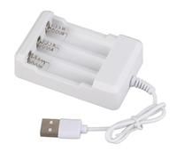 BTOSEP Compact Three Slots USB Battery Charger for AA AAA Batteries, Sturdy ABS Material, Perfect for Households and On-the-Go Charging