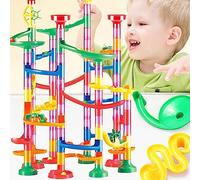 BTOSEP DIY Marble Run Building Blocks Race Track Toy for Children Educational Fun 109pcs Plastic 51x33.8cm