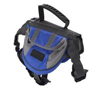 BTOSEP Dog Hiking Backpack Saddle Bag with Expandable Pockets and Reflective Stripes for Dogs 18-28KG Oxford Cloth Travel Gear (Blue)