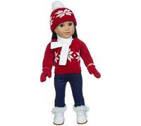 BTOSEP Doll Clothes, Winter Warm Outfits for 18 Inch Dolls with Customized Design, Suitable for My Life As Doll Our Generation Christmas Birthday Gifts (Red)