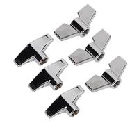 BTOSEP Drum Set Nut Wing Nuts T Type Stand Nuts for Quick Cymbal Replacement Metal Silver 3 Units