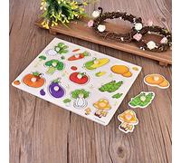 BTOSEP Educational Wooden Puzzle Set for Kids Colorful Early Learning Toy Develops Shape and Color Recognition Age 3+ Size 30 * 22.5 * 1.7 Cm (Vegetables A3013)