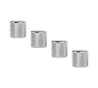 BTOSEP Electric Guitar Knobs Set 4Pcs Stylish Metal Potentiometer Caps for Volume and Tone Control for Bass Players (Silver)