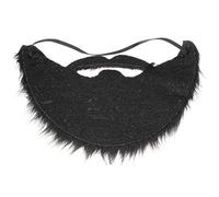 BTOSEP Funny Beard Costume for Men Halloween Parties, Durable Soft Flannel Fake Mustache, Ideal Disguise for All Adults and Kids (Black)