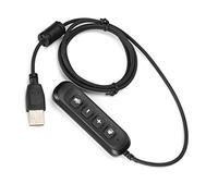 BTOSEP H901 USB Plug QD Adapter Adjustable Volume Control for 3.5mm Headset Equipment, Portable and Durable ABS Design (Black)