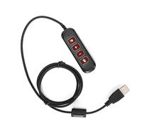 BTOSEP H901 USB Plug QD Adapter Adjustable Volume Control for 3.5mm Headset Equipment, Portable and Durable ABS Design (Red)