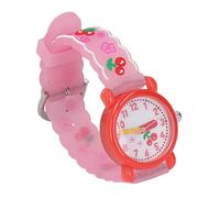 BTOSEP Kids Watch, Cute Cartoon Cherry Pattern Adjustable Strap with Stainless Steel Buckle, for Girls Boys Aged 3 to 8 Birthday (Red)