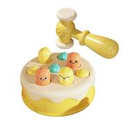 BTOSEP Mini Beat A Mole Game Toy Pounding Toy for Toddlers 3 Years and Older Safe No Battery Design (Yellow)