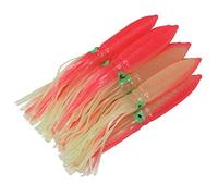 BTOSEP Silicone Squid Lure 10 Pcs Set 30cm Lifelike with Hook for Catching Fish in Dark Waters (Pink)