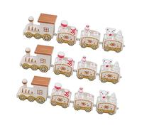 BTOSEP Small Train Christmas Decorations Set - Exquisite Mini Train Decor for Holiday Parties, Made of Durable Plastic, 3 Sets in Red, Green, and White (White)