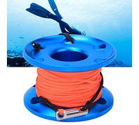 BTOSEP Stainless Steel Compact Diving Finger Spool Reel with Fluorescent Orange Line for Cave Diving 8.5cmx5cmx3.5cm 1x50m (50M)