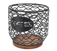 BTOSEP Versatile Coffee Capsule Holder with Wood Base, 35 Pods Storage | Space-efficient, durable construction, stores sugar packets, elegant kitchen accessory