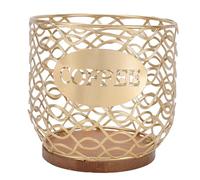 BTOSEP Versatile Coffee Capsule Holder with Wood Base, 35 Pods Storage | Space-efficient, durable construction, stores sugar packets, elegant kitchen accessory