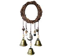 BTOSEP Witch's Bells, Witch's Wind Bell Wreath Handmade Witch Bells Door Stems Hanging Witch Bells Wind Chimes for Home Door Door Bones Witchcraft Decorations