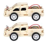 BTOSEP Wood Voice Controlled Vehicle DIY Kit for Creative Learning and Development for Children Age 3 and Up, 2 Set