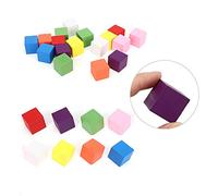 BTOSEP Wooden Colored Block Set for Kids Geometry Learning Fun Promoting Sensory Development Colorful and Safe 2 Sets (25mm 25pcs)