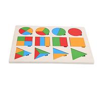 BTOSEP Wooden Geometric Shape Board, Preschool Learning Toy Educational Game with Bright Colors for Children Over 3 Years Old ((three combinations))