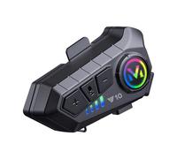 BTQILEYOO Y10 Motorcycle Helmet Bluetooth Headset, Bluetooth 5.3 Headphone, Smart Noise Reduction, HiFi Level Sound Quality, IPX6 Waterproof, 2 Different Types of Mic, Compatible with All Helmets