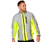 BTR Hi Vis Reflective Cycling & Running Jacket. Fits Men & Women. High Visibility (Hi Viz) & VERY Reflective Outdoor Sports Jacket. Yellow. XL (44-46 Inches)
