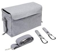 BTR XL Buggy Organiser Pram Storage Bag for Pushchairs with Mobile Phone Holder Plus 2 x Pram Hooks. Dove Grey