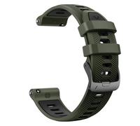 BTRHKMN Two-tone 22 Silicone Watch Band For Forerunner 965/955/945/935 For Instinct/2/Solar/Esports Quick Release Bracelet Straps(Army Green Black)