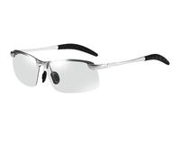 BTRUTY Photochromic Polarized Sunglasses For Men, UV400 Protection Driving Glasses For Womens Light Sport Sun Glasses For Fishing(Silver)