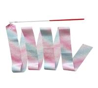 BTRYLDCFA Dance Ribbon 2pcs 2m/4m Sequined Gymnastics Ribbon Performance Art Children Dance Program Adult Sports Goods Silk Ribbons Sport Train(2pcs-4m)