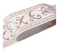 BTRYLDCFA Frame Baseboard 1Roll/Pack Waistline Border Waterproof Wall Stickers 3D Relief Rustic Tile Living Room Bathroom 5M Length Self Adhesive Line(Beige Vine Flower)