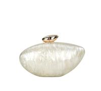 BTRYLDCFA Shell Clutch Bag Egg Shape Clutch Bag Women Designer Evening Party Cute Pearl Shell Purse Ivory Rose Coffee Green Handbag