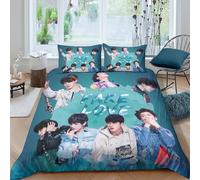 EOASNRTCB BTS Bulletproof Boy Print Duvet Cover Set 3D Printed Comforter Cover for Kids Boys Girls Teens Bangtan Boys Pattern Bedding Set Lovely Bedroom Decor Bedspread King(220x240cm)