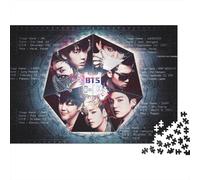 BTS Kpop Boys 500 Piece Wooden Puzzle for Adults & Teens - Difficult Star Jigsaw Game, Relaxing Therapy, Unique Wall Art Decor, Gift Idea 500pcs (52x38cm)
